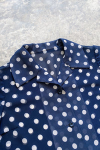 NAVY DOTTED SHEER BLOUSE