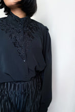 Load image into Gallery viewer, BLACK EMBROIDERED BLOUSE