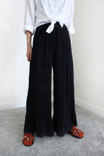 Load image into Gallery viewer, BLACK PLEATED LACE PANTS
