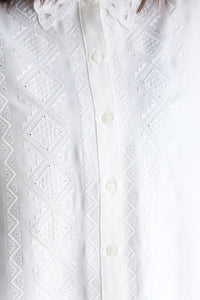 WHITE LACE EMBROIDERED BLOUSE