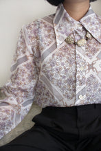 Load image into Gallery viewer, LAVENDER FLORAL SHEER BLOUSE