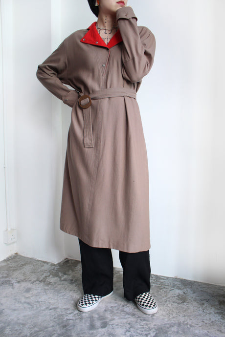 SMODELL BELTED WOOL DRESS