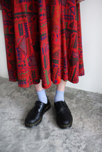 Load image into Gallery viewer, RED GEOMETRIC WOOL SKIRT