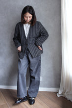 Load image into Gallery viewer, GREY STRIPED WOOL BLAZER WITH GLITTER