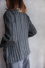 Load image into Gallery viewer, GREY STRIPED WOOL BLAZER WITH GLITTER