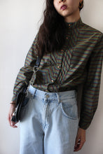 Load image into Gallery viewer, METALLIC STRIPED SILK BLOUSE