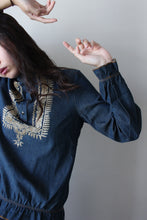 Load image into Gallery viewer, DENIM BLOUSE WITH TAN SUEDE