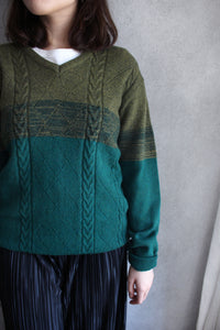 RINALD / SHADING FOREST CABLE WOOL SWEATER