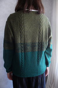 RINALD / SHADING FOREST CABLE WOOL SWEATER