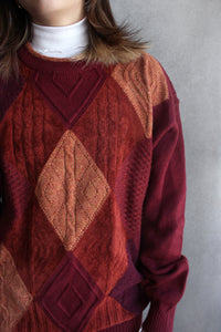 TWISTED CABLE SUEDE & WOOL SWEATER