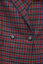 Load image into Gallery viewer, LEMA RED PLAID WOOL DOUBLE BREASTED BLAZER