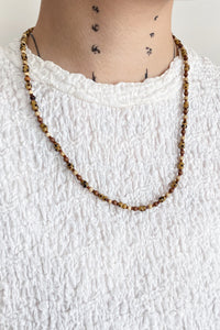 BROWN LEOPARD BEADED NECKLACE