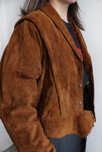 Load image into Gallery viewer, CARAMEL BATWING CROPPED LAMB LEATHER JACKET