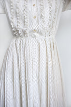 Load image into Gallery viewer, CREAM WHITE DOTTED PLEATS DRESS