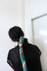 GREEN FLORAL SCARF