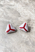 Load image into Gallery viewer, RED CROSS TRIANGULAR EARRINGS