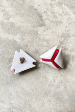 Load image into Gallery viewer, RED CROSS TRIANGULAR EARRINGS