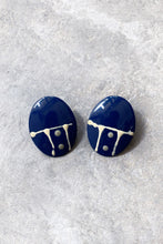 Load image into Gallery viewer, NAVY EGG EARRINGS