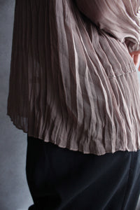 BROWN PLEATED BLOUSE