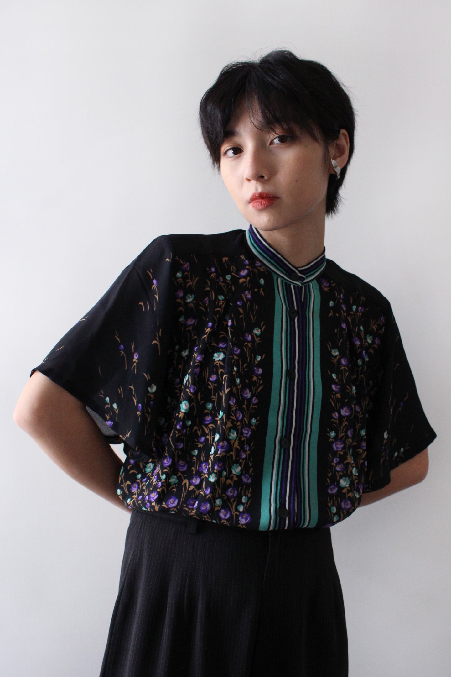FLORAL BLOSSOMING CHIFFON BLOUSE