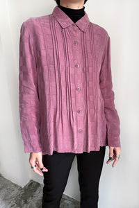 PINK CHECKERED SEMI-SUEDE SHIRT