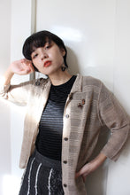 Load image into Gallery viewer, TAN BOXY KNIT CARDIGAN