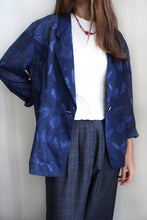 Load image into Gallery viewer, COBALT BLUE FEATHERY FAUNA BLAZER