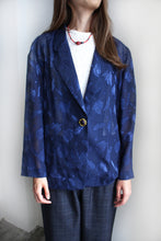 Load image into Gallery viewer, COBALT BLUE FEATHERY FAUNA BLAZER