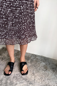 BROWN DOTTED WAVY SKIRT