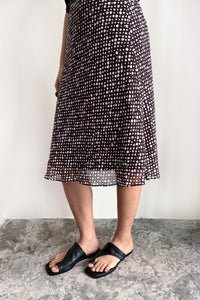 BROWN DOTTED WAVY SKIRT