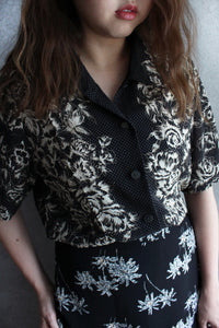 EXOTIC FLORAL CROPPED SHIRT