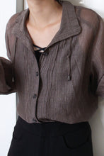 Load image into Gallery viewer, MICRO PLEATED HEARTH BROWN HOODIE