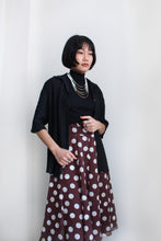 Load image into Gallery viewer, BROWN DOTTED FLARE SKIRT