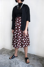 Load image into Gallery viewer, BROWN DOTTED FLARE SKIRT