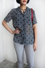 Load image into Gallery viewer, BLACK &amp; GREY SHEER DOTTED BLOUSE