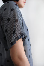 Load image into Gallery viewer, BLACK &amp; GREY SHEER DOTTED BLOUSE