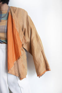 ORANGE FLAPPY BATWING LINEN OUTER