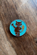 Load image into Gallery viewer, AQUA BROWN CAT PIN