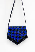 Load image into Gallery viewer, BLUE BLACK PATENT LEATHER CROSSBODY BAG