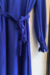 COBALT BLUE RUFFLES DRESS