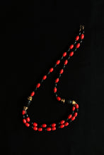 Load image into Gallery viewer, RED/BLACK BEADED LONG NECKLACE