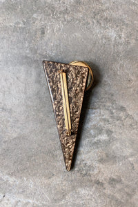 GOLD BALL LUCITE TRIANGLE BROOCH