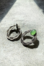 Load image into Gallery viewer, CABOCHON GREEN BEAD EARRINGS