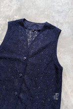 Load image into Gallery viewer, NAVY CORDED LACE VEST