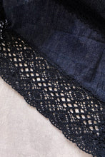 Load image into Gallery viewer, DENIM SKIRT WITH LACE TRIMS