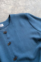 Load image into Gallery viewer, LEPORTE TEAL BLUE MANDARIN SHIRT