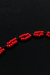 RED BEADED ETHNIC NECKLACE