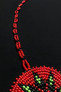 RED BEADED ETHNIC NECKLACE