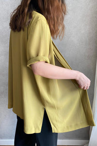 OLIVE PLEATED CAPE OUTER