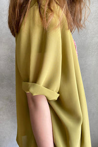 OLIVE PLEATED CAPE OUTER